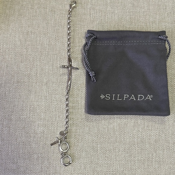 Silpada In Good Faith Cross Bracelet .925 Sterling Silver B2896 - Picture 3 of 6